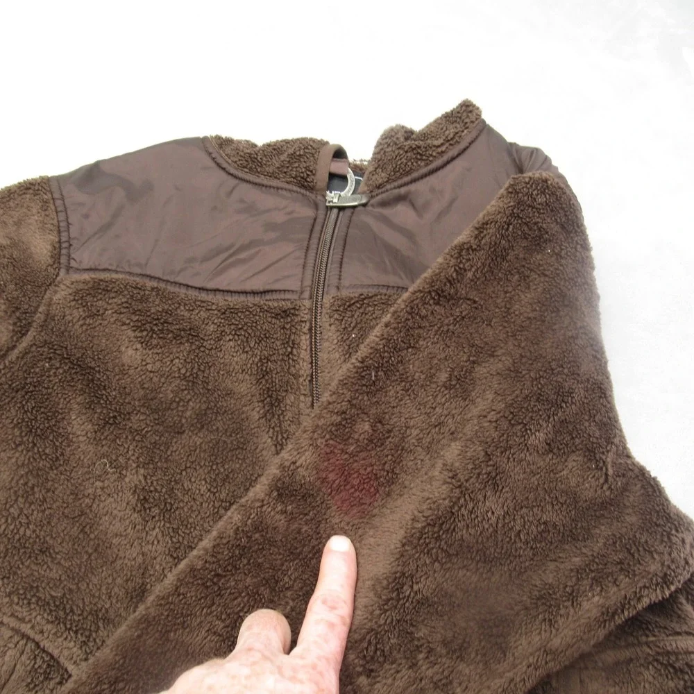 North Face Jacket Women Small Brown Hooded Pockets Sherpa Fleece SUPER SOFT